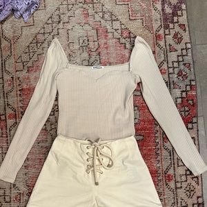 reformation sweetheart top sand